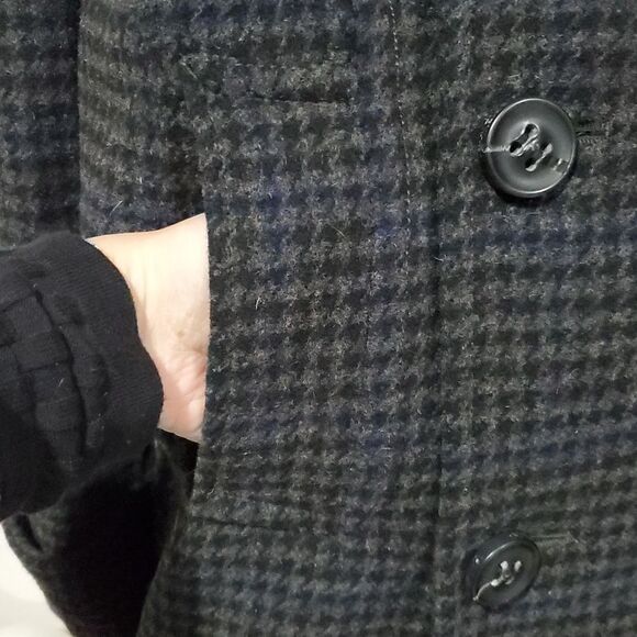 I Spiewak & Sons Wool Pea Coat with Houndstooth Pattern Size XL - Picture 4 of 16